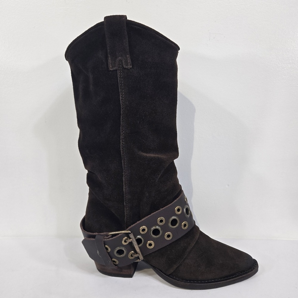 Steve Madden Womens 8.5M Ashwood Brown Suede Buckle Boot NWOT - Picture 2 of 10